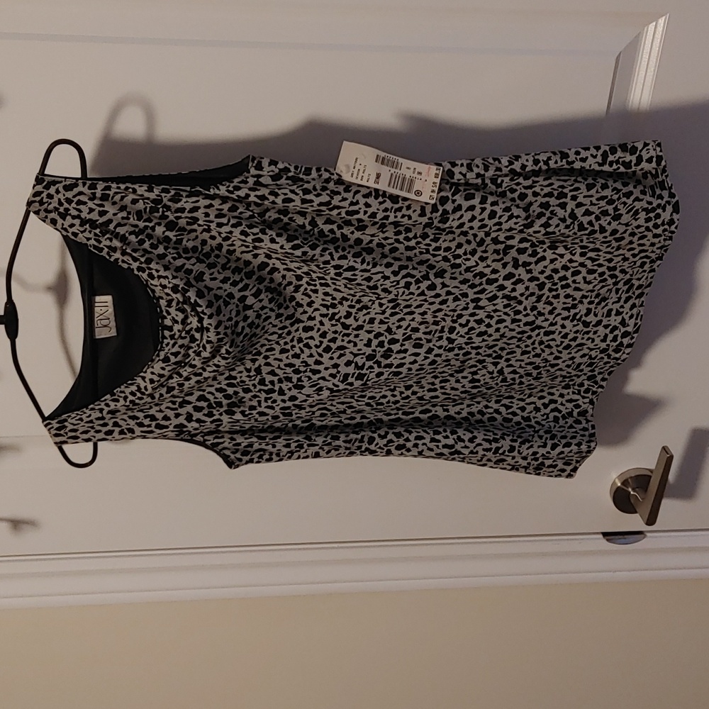 Jax II Sleeveless US 6 Blouse in Grey and Black Animal Print - Vintage